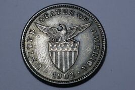 Philippines 1903 Large Type 20 Centavos  Silver Coin - $24.99