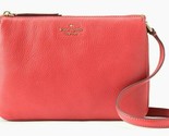 Kate Spade Jackson Triple Gusset Coral Red Leather Crossbody WKRU5942 NW... - £82.69 GBP