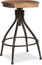 Hillsdale Worland Adjustable Swivel Backless Stool, Brown - £129.48 GBP