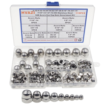  9-Size SAE Acorn Hex Cap Nuts Kit, 304 Stainless Steel, #6-32 to 1/2&quot;-1... - $36.90