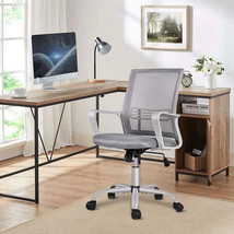 Grey Mesh Office Chair, Computer Chair, Comfortable Office Chair Swivel, Grey - £71.93 GBP