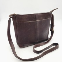 Vtg Duluth Trading Co Leather Crossbody Bag Purse Pebbles Brown Handbag ... - £44.73 GBP