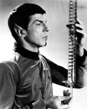 Leonard Nimoy holds tubular device as Mr Spock Star Trek classic TV 8x10 photo - $9.75