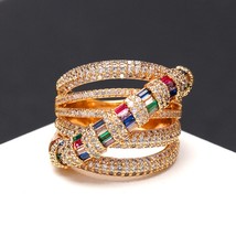 Luxury Rings Multilayer Design Zircon Stone New Women Wedding Party Jewelry Fash - £25.14 GBP