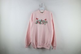 Deadstock Vtg 90s Country Primitive Women XL Butterfly Flower Berries Sweatshirt - £43.02 GBP