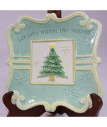 Ceramic Christmas Tree Love Warm The Season Cookie Plate Bella Casa By G... - $3.90