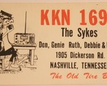 Vintage CB Ham Radio Card KKN 1696 Nashville Tennessee The Sykes - $4.94