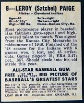 1949 Leaf #8 Leroy Satchell Paige Rookie Reprint - MINT - Cleveland Indians - £1.57 GBP