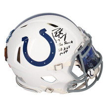 Peyton Manning Autographed / Inscribed Colts Authentic Helmet w/ Visor Fanatics - £1,336.50 GBP