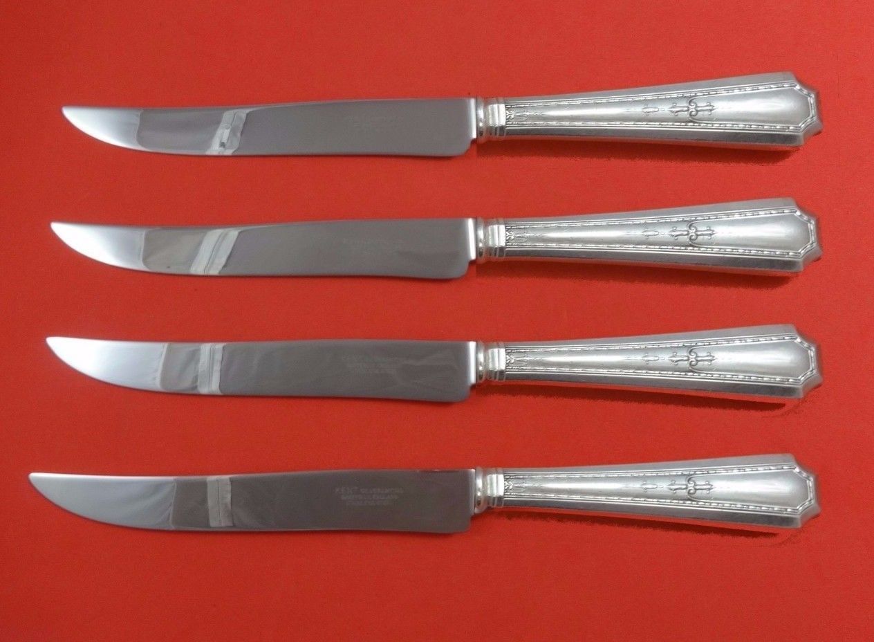Colfax by Durgin-Gorham Sterling Silver Steak Knife Set 4pc Texas Sized Custom - £224.98 GBP