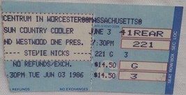 STEVIE NICKS - VINTAGE JUNE 03, 1986 CONCERT TICKET STUB 2 - $10.00