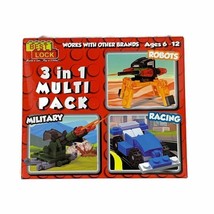 Best lock - Building Blocks 3 in 1 Multi pack. Robot. Military. Auto Racing 71pc - £7.95 GBP