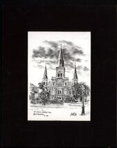 as found *  ST. LOUIS CATHEDRAL New Orleans done by BRENT McCARTHY with mat - $11.83