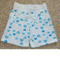 Womens Shorts SO White &amp; Blue Hearts Elastic Waist Pull On Casual Lounge-size M - £10.08 GBP