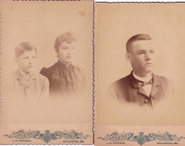 TWO Vintage Cabinet Cards J. B. Huffman Chillicothe Missouri Name on Back of 1 - £3.21 GBP