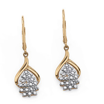 PalmBeach Jewelry Genuine Diamond Accent Earrings Gold-Plated Sterling Silver - £29.85 GBP