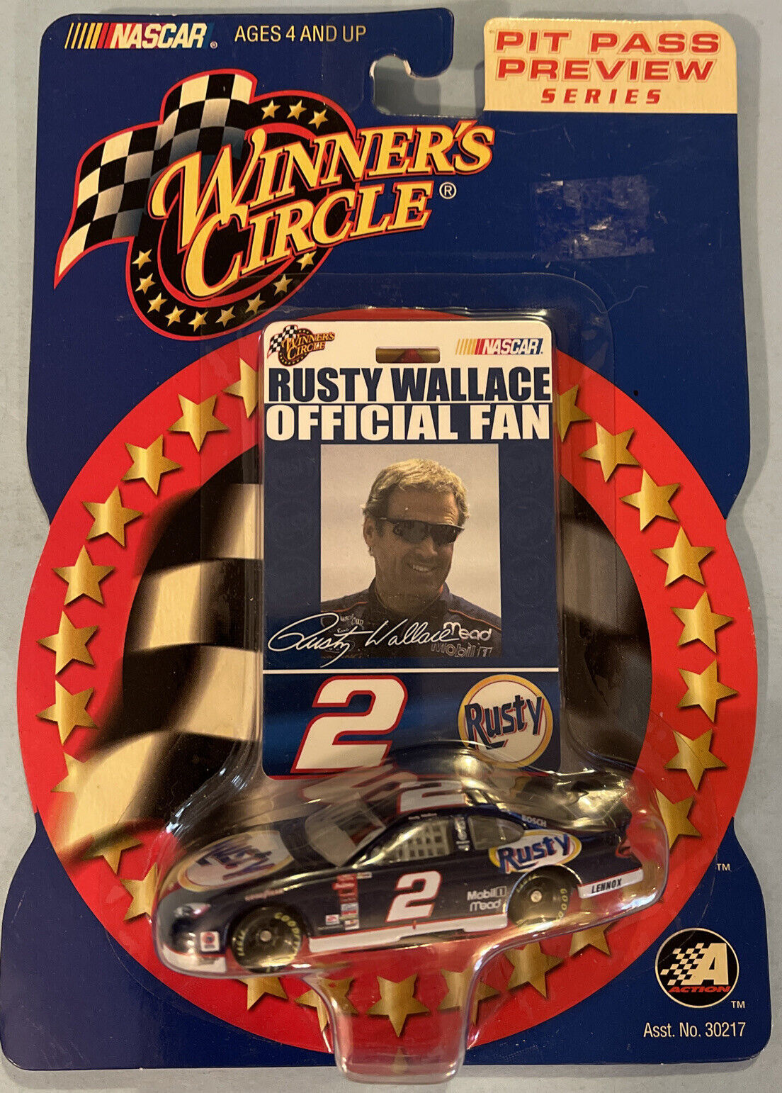 2002 NASCAR Winners Circle  Rusty Wallace #2 Pit Pass Preview Series 1:6... - $9.49