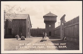 Fort Nisqually RPPC ca. 1940s Trading Post, Pt. Defiance Park Tacoma WA - £9.59 GBP