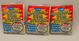 1985 Fleer Baseball Star Stickers Card Pack Lot Of 3 Unopened pack Cleme... - $8.79