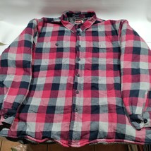 Wrangler Flannel Shirt Adult XL Red Plaid Sherpa Lined Fleece Long Sleeve Mens - $24.70