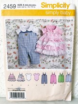 Simplicity Simply Baby Romper-Jumper-Bodysuit Sewing Pattern #2459 XXS-L Uncut - £7.48 GBP