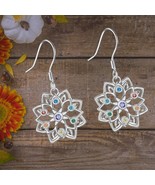 Chakra Lotus Earrings Sterling Silver Flower Earrings For Women - $1,891.00 MXN