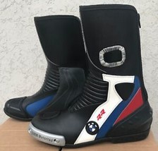 BMW Motorcycle Racing Boots Motorbike Shoes Racing LEATHER Boots NEW - £94.80 GBP