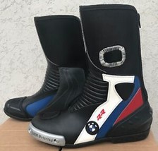 BMW Motorcycle Racing Boots Motorbike Shoes Racing LEATHER Boots NEW - £95.69 GBP