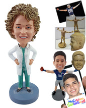 Personalized Bobblehead Cool doctor with both hands on hips wearng scrubs and a  - £71.55 GBP
