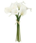 NEW Real Touch Calla Lilies Lily Set of 11 Stems Natural White Artificia... - £19.37 GBP