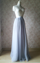 Light Gray Floor Length Tulle Skirt Bridesmaid Custom Plus Size Skirt Outfit image 3