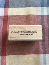 Stampin Up &quot;Congratulations&quot; Rubber Stamp 2002 - $8.78