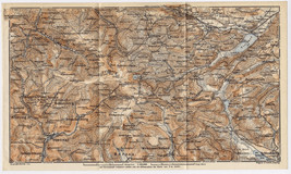 1911 ANTIQUE MAP OF FELDBERG BLACK FOREST MOUNTAINS SCHWARZWALD GERMANY - £20.73 GBP