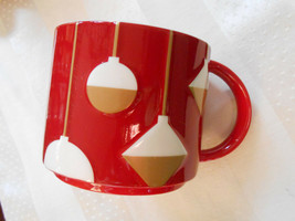 * Starbucks Coffee Cup 2012 Holiday Christmas Red Gold Ornament New Bone China - $8.82
