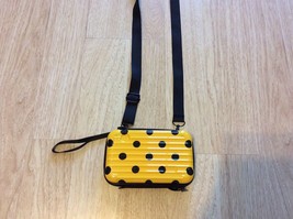Bag  Women’s Small Crossbody Wristlet Yellow Black Pea Plastic - £12.54 GBP