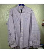 Ralph Lauren Pink Blue White Check Men’s Long Sleeve Button Up Shirt Siz... - $32.95
