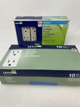 Leviton Decora Outlet 15A-125V - 2 packs of 10 - White &amp; Light Almond - 5325 - $24.70