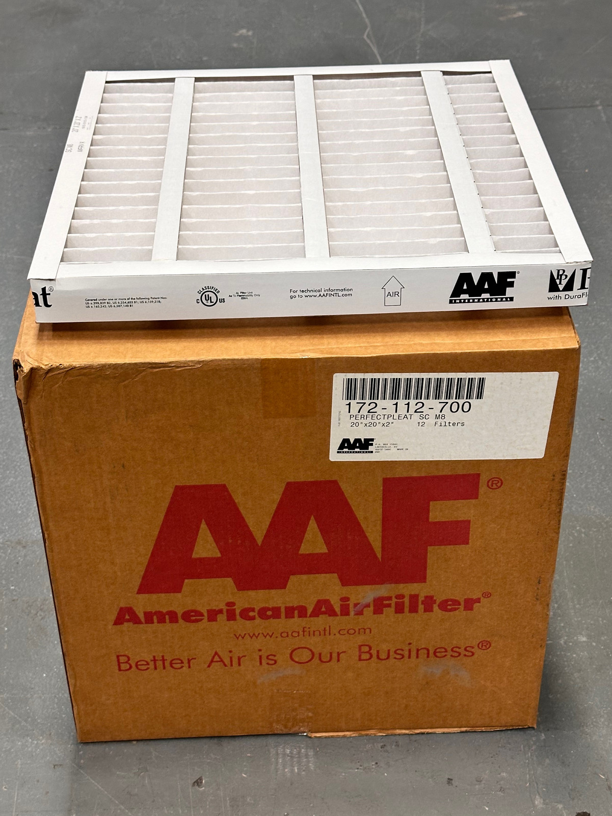 AAF 172-112-700 PerfectPleat® SC M8 Air Filters 20&quot;x20&quot;x2&quot; Lot of 12 - $59.80