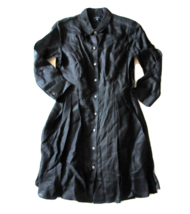 NWT Theory Jalyis in Sunny Black Ramie Pleated Button Down Shirt Dress 8 $355 - £71.21 GBP