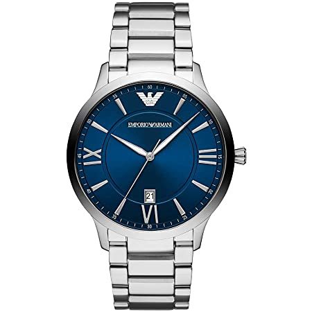 Armani AR11227 Silver Stainless Steel Blue Dial Men’s Watch - $139.99