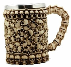 Large Ossuary Skull Bone Graveyard Beer Stein Tankard Coffee Cup Drink Mug 14oz - £25.95 GBP
