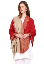 Kashmiri  shawls and wraps for women embroidered indian stole Wool Blend - £36.19 GBP+