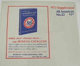 Minkus 1972 All American Stamp Supplement #22 US &amp; UN NOS - £3.52 GBP