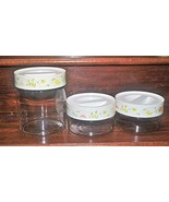 Set of 3 - Vintage 1970s Corning Pyrex Ware &quot; Wildflower &quot; Store &#39;N&#39; See... - $49.49