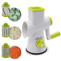 Rotary Cheese Grater Vegetable Fruits Slicer with Three Grater Drums Hand Grater - £17.74 GBP