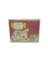 Handcrafted &quot;Hoppy Birthday&quot; Card With Frogs &amp; Dragonfly - $4.94