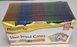 50 Pack Memorex Slim Multi Color New Factory Sealed CD DVD Jewel Cases - £15.31 GBP