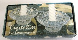 CRYSTALLITE Candleholder Set Clear 3 In 1 New In Box - Other   - £15.47 GBP