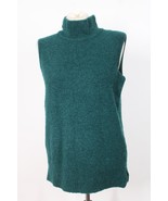 Louis Castel 100 M/L Green Mock Neck Sleeveless Sweater Tunic Top - $30.40