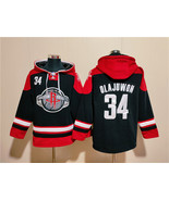 Men&#39;s Houston Rockets #34 Hakeem Olajuwon Black Red Lace-Up Pullover Hoodie - €64,81 EUR
